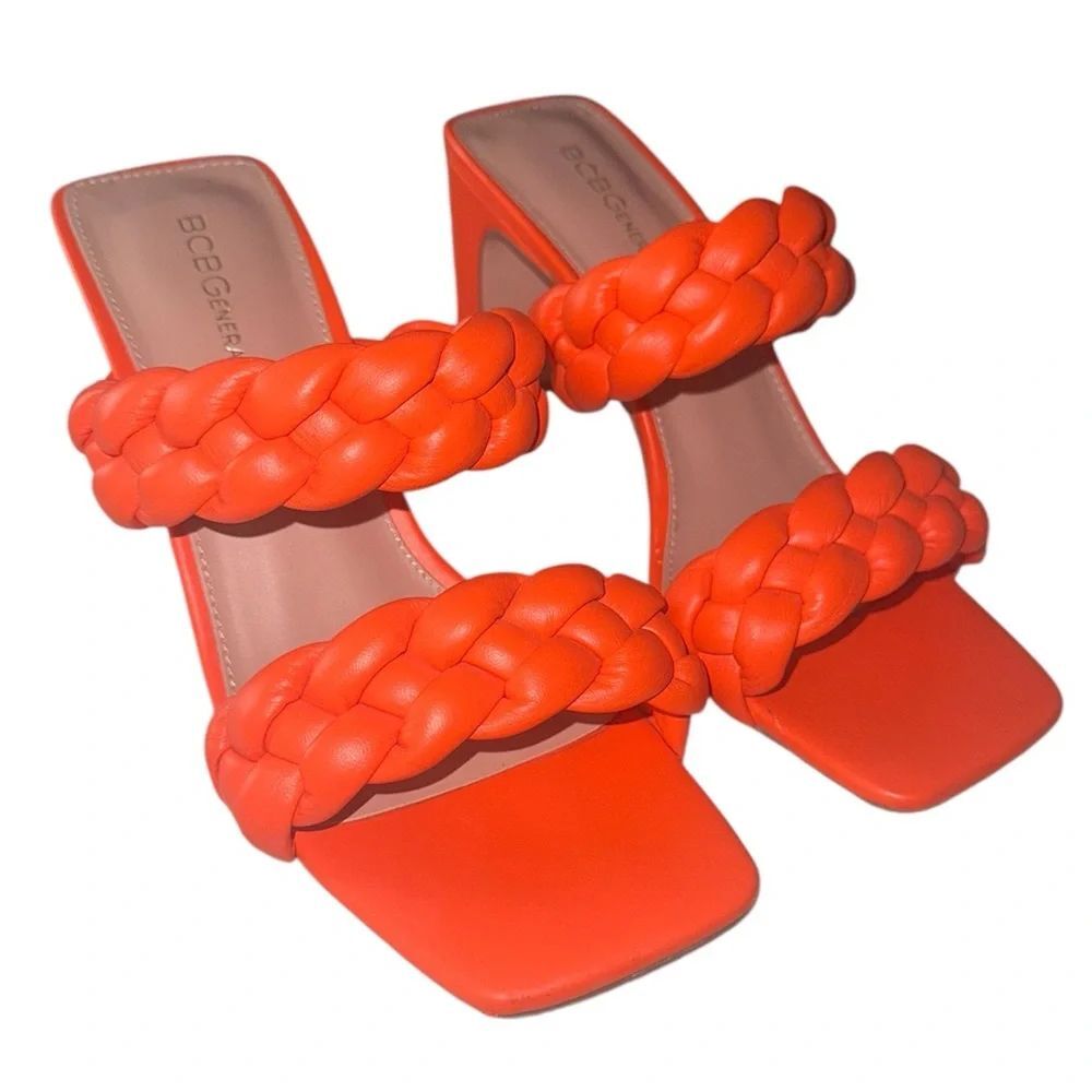 BCBG Braided Orange Heels size 7